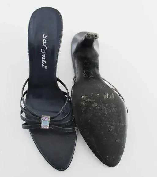 Vintage Y2K Jewel Strappy Mule Heels - Image 7