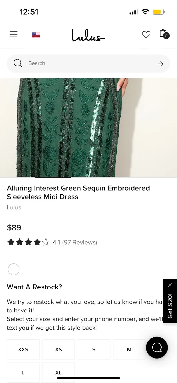 New Lulus Alluring Green Sequin Embroidered Midi Dress Size Large MSRP $89 - Image 2
