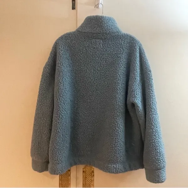 American Eagle Blue Sherpa sweater 1/4 Zip Pullover Sweatshirt size medium - Image 9