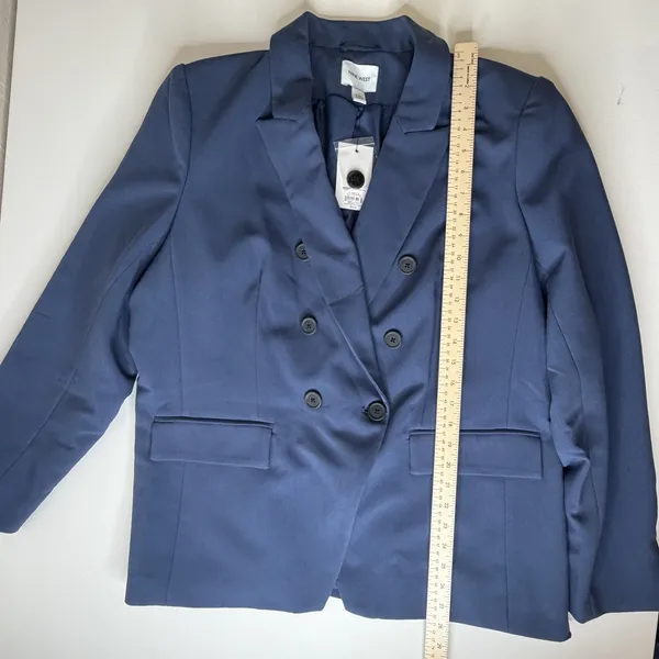 NWT Nine West Blue Double Breasted Blazer Size XXL Notched Lapel Jacket Office - Image 7
