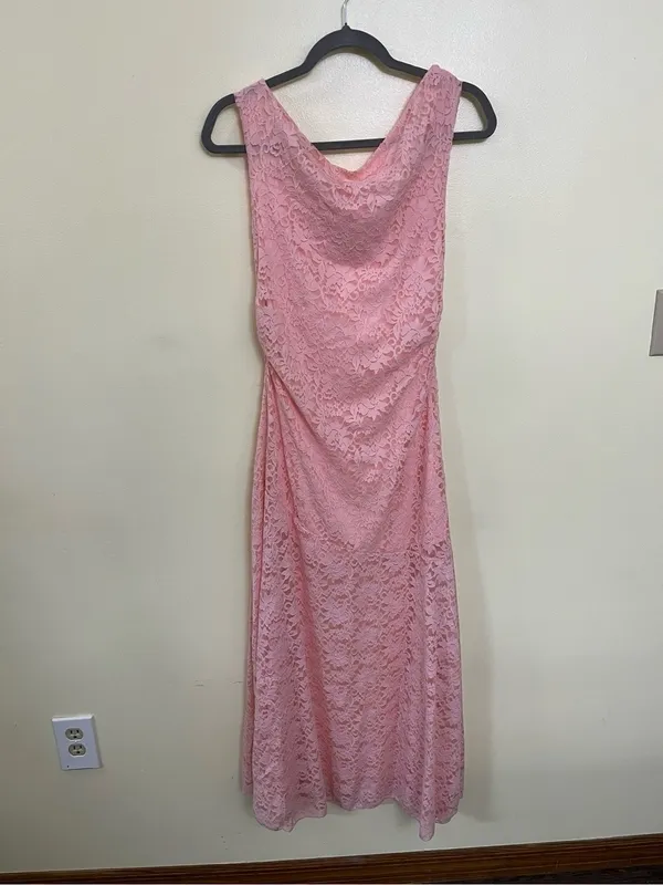 NEW Altar’d State Light Pink / Peachy Floral Lace Maxi Dress Size Medium NWT - Image 6