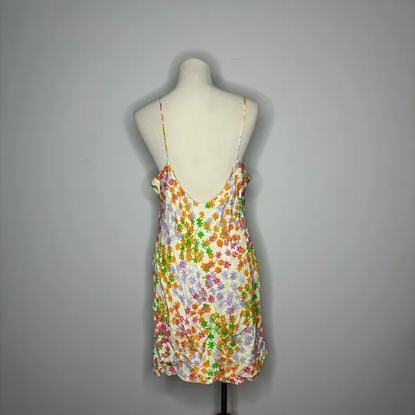 Asos- White Base w/Floral Print Mini Slip Dress - Image 6