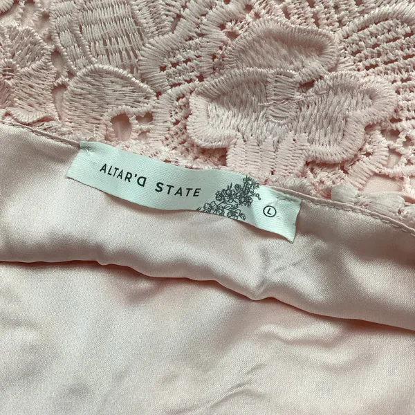 Altar’d State Silvyn Lace Mini Dress in Light Pink Sz Large NWOT - Image 6