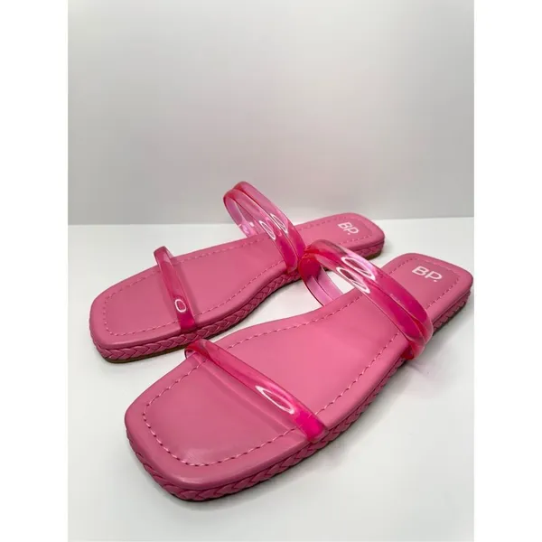 Nordstrom BP Viola Barbie‎ Pink Braided Flat Slide Sandals Size 7.5 - Image 3