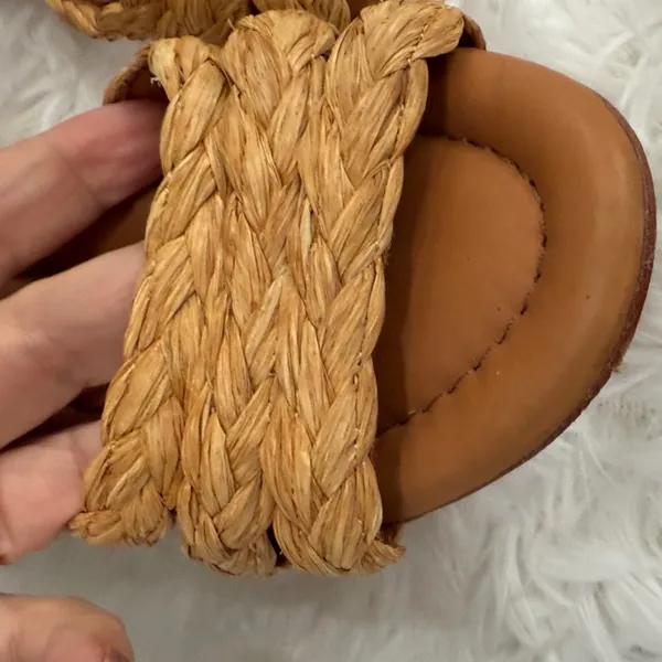 Andre Assous Tan Braided Wedges Size 5 - Image 2