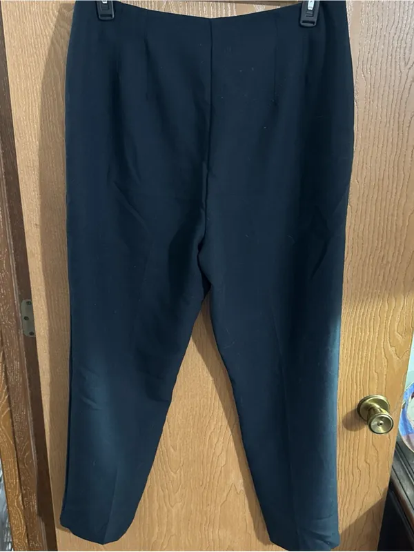 Abercrombie & Fitch Dress Pants Womens Navy Blue High Rise Taper Leg 32 Long - Image 6
