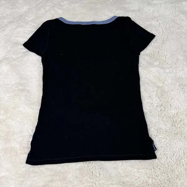 Vintage Ralph Lauren Jeans Co. Black Tee Blue Denim Neckline - Image 2
