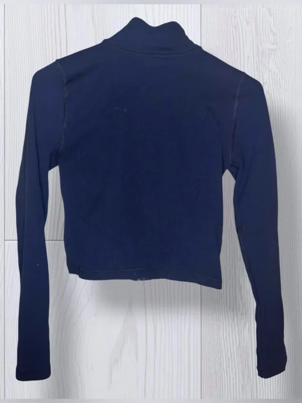 ABERCROMBIE & FITCH Cropped Ribbed Zip Up Jacket | Athleisure Mock Neck - Image 4