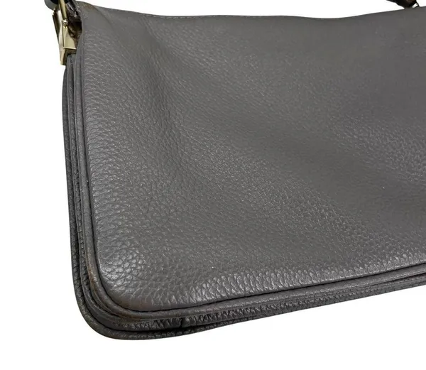 Kate Spade Leila Triple Gusset Gray Leather Crossbody Purse - Image 4