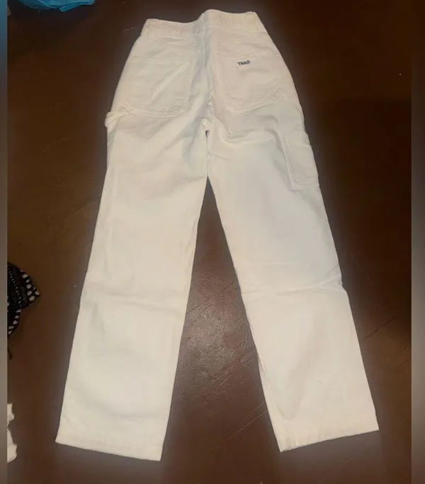 Aritzia TNA White Carpenter Cargo Pants - Image 2