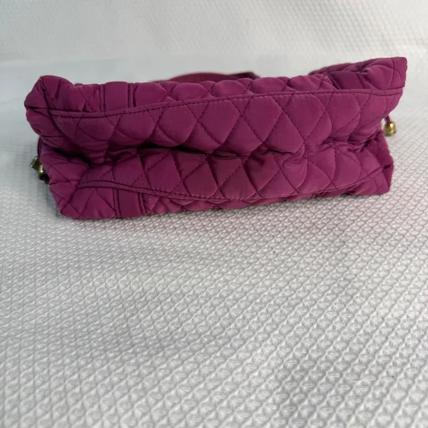 Vera Bradley Plum Purple Quilted Microfiber Handbag Satchel Tote Gold Hardware - Image 3