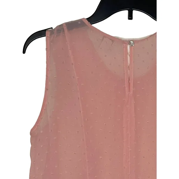 J.Crew Women's Tank Top Semi Sheer Polka Dot Peplum Lightweight Pink Size‎ 6 - Image 8