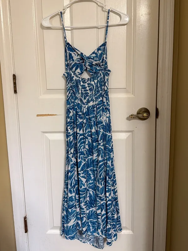 Blue Patterned Summer Dress - Image 2