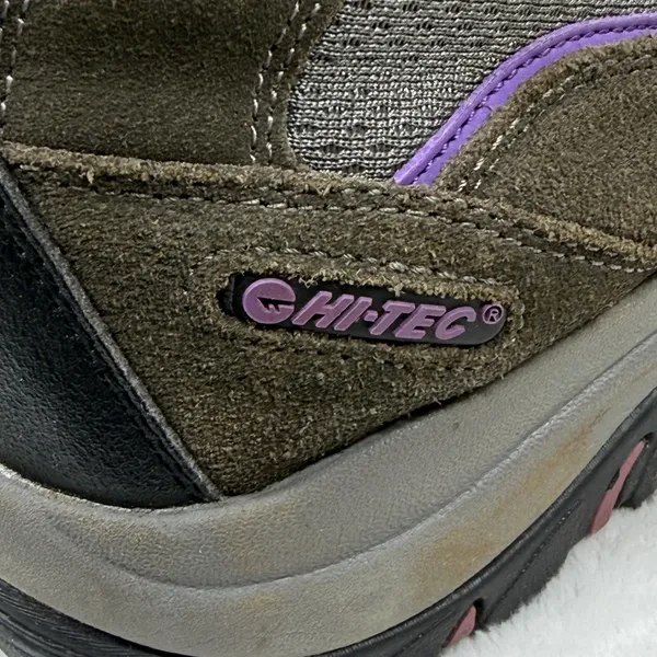 Hi-Tec Dri-Tec Waterproof Hiking‎ Boots Womens 11B Brown Purple Leather 9022 - Image 6