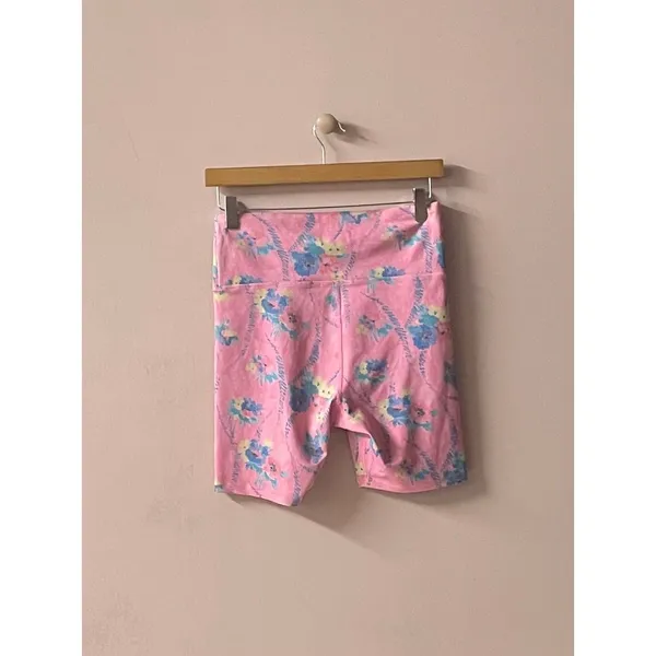 LoveShackFancy x Beach Riot Pink Floral Biker Shorts NWOT Size L - Image 2