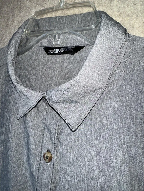 THE NORTH FACE Women’s Med Gray Long Sleeve Stevie Woven Button Up Shirt - Image 5