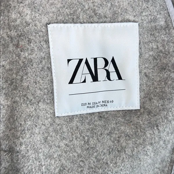 ZARA Wool Blend Coat Women’s‎ Medium Tailored Double Button Car Coat Oversized - Image 6
