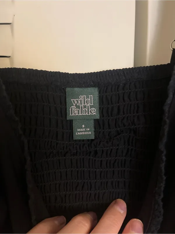 wild fable Black Lace-Trim Tie-Front crop top - Image 2