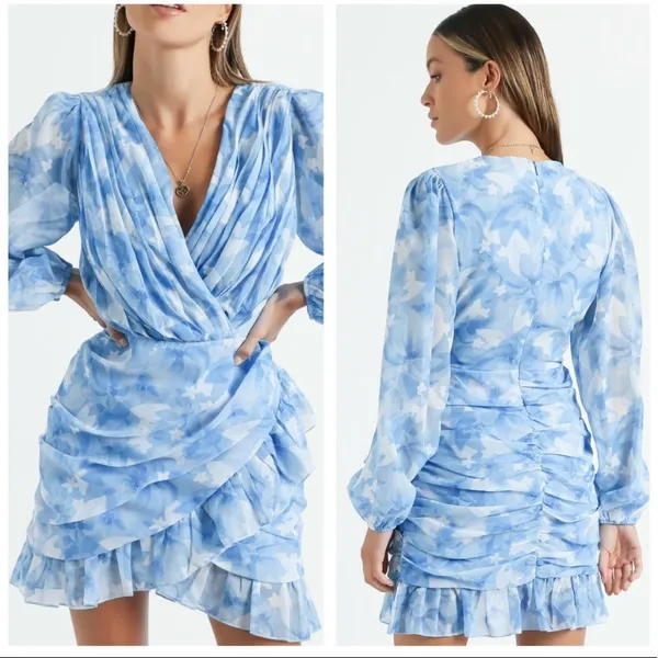 Showpo. CAN I BE YOUR HONEY MINI DRESS in cloudy floral 6 - Image 5