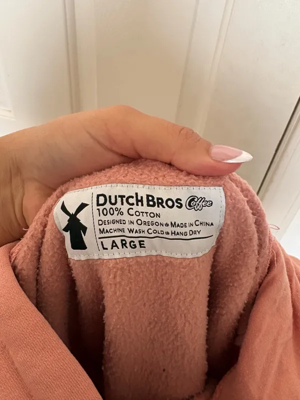 Dutch Bros Hoodie Pink Size L - Image 3