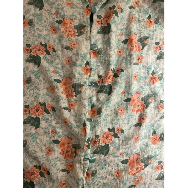 Victoria's Secret Vintage Green Floral Satin Trim Pyjama Nightdress Small - Image 2