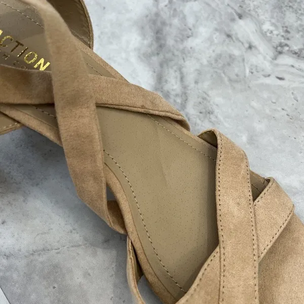 Reaction‎ Kenneth Cole Women's DRIVE AWAY Tan Heels Size 8.5 Ankle Lace - Image 5