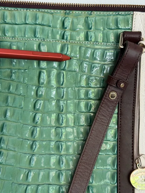 Brahmin Spring ‘21 Med Asher Tote Meadow Melbourne Glazed Croc Embossed Leather - Image 14