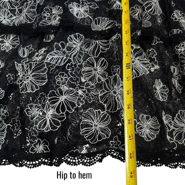 Bossa Concept Black and White Floral Lace Crop Top Maxi Skirt Set Feminine‎ L - Image 15