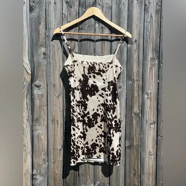 Urban outfitters UO Cow Print Sateen Mini Dress - Image 13