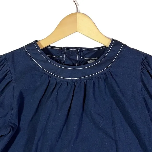 Anthropologie Rialto Navy Blue Tie Sleeve‎ Shirt - Image 6