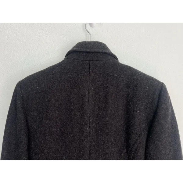 VTG Stephanie Matthews 100% Wool Charcoal Gray Button-Up Maxi Coat Dark Academia - Image 3