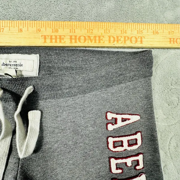Abercrombie & Fitch Y2K Vintage Style Joggers Gray Sweatpants Large Spellout 90s - Image 6