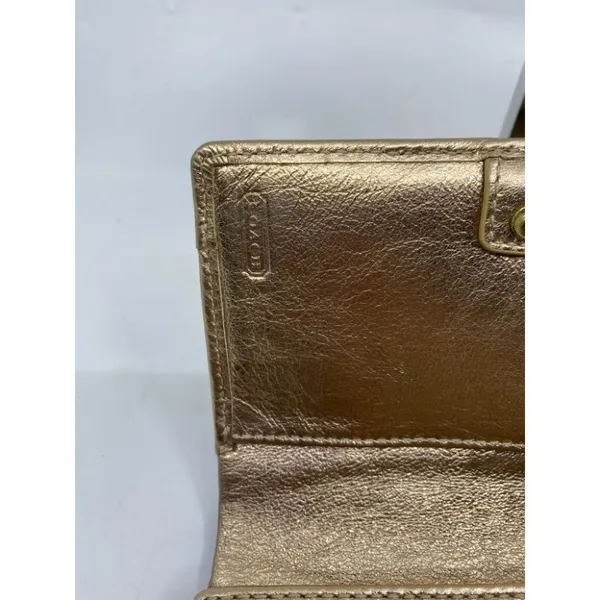 Coach Women's Gold Tan Wallet - Image 7