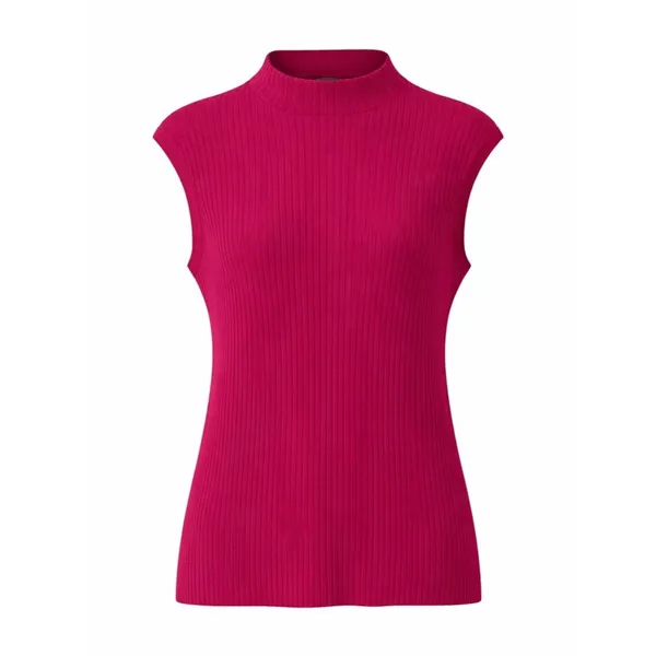 Lafayette 148 New York Sleeveless Mock Neck Ribbed Tank in fuchsia Pink size XL - Image 3
