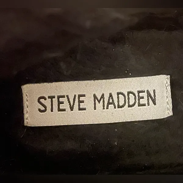 Steve Madden Black and Cream Combat Style Boots with Faux Fur - Image 7