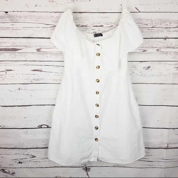 ✨ Zara Off-the-Shoulder Button Dress with Ruffles✨ - Image 10