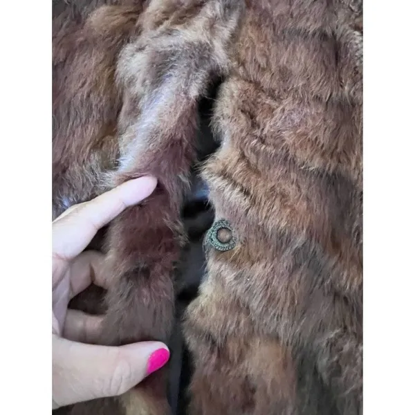 Vtg 50s 60s Rabbit Fur Cape L Old Hollywood Quiet Luxury Mob Wife Elegant Regal - Image 6