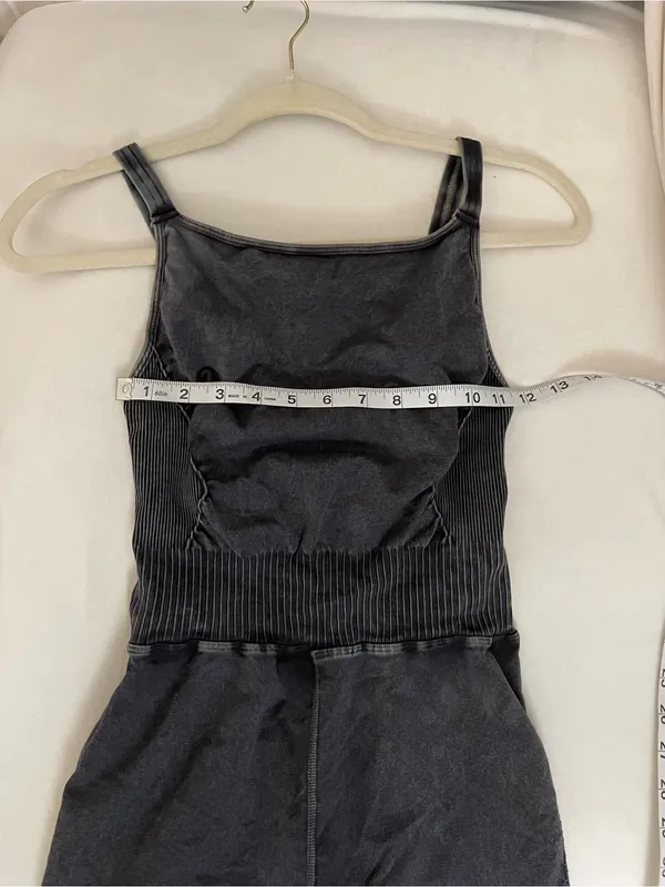Free People Good Karma High Neck Runsie Ice Black Wash Romper Size M - Image 4