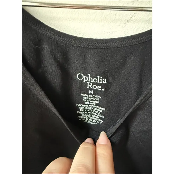 Ophelia Roe Black Shaping Tank Top Stretch Nylon Layering Cami - Image 2