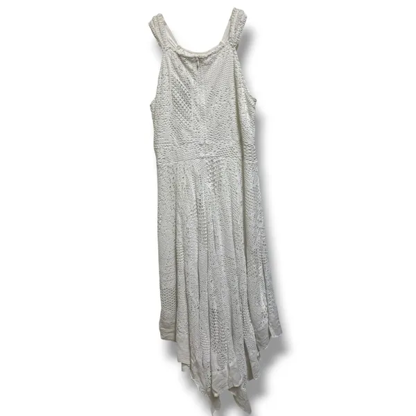 Chico's Lace Hanky Hem Midi Dress Optic White Crochet Sleeveless 0 S 4 NWT - Image 4