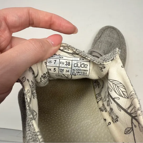 Hey Dude Grey Wendy Linen Slip-On Shoes Size Women’s 7 - Image 6