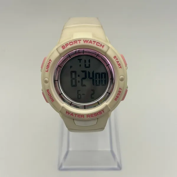 White and Pink Women’s Digital Watch Stainless Steel Working New Battery - Image 2