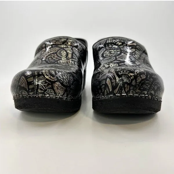 Dansko XP 2.0 Professional Clogs 39 US 8.5-9‎ Silver Black Paisley Nursing Slip - Image 7