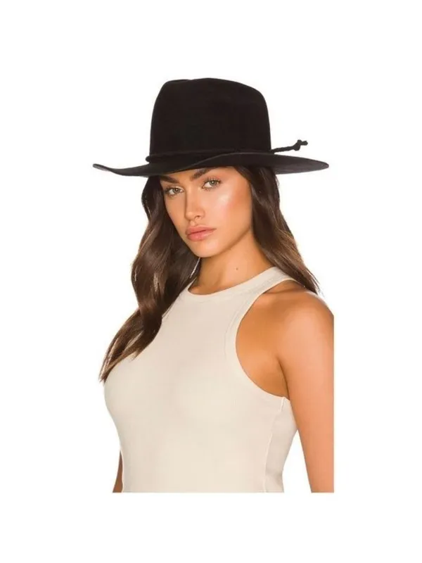 NEW Monrowe Wool Cowboy Hat S Black Western Felt Southwestern REVOLVE Exclusive - Image 2