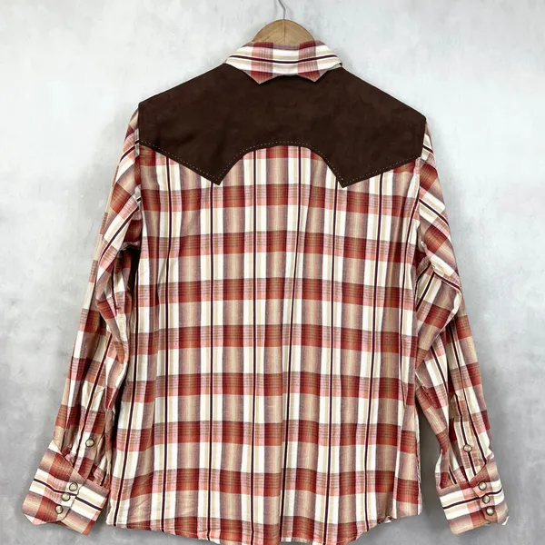 B&D Panhandle Slim Women Western Shirt Large‎ Plaid Pearl Snap Cowgirl Rodeo Y2K - Image 4