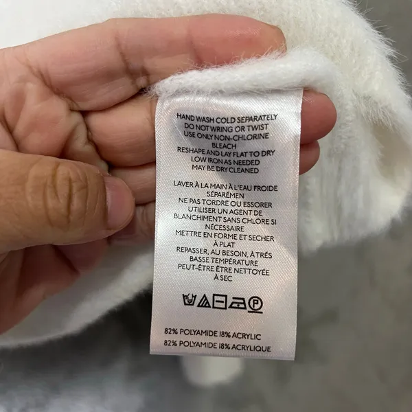 Pilcro Eyelash Hoodie‎ Sweater Cozy Chic Effortless Size Medium White Loungewear - Image 6