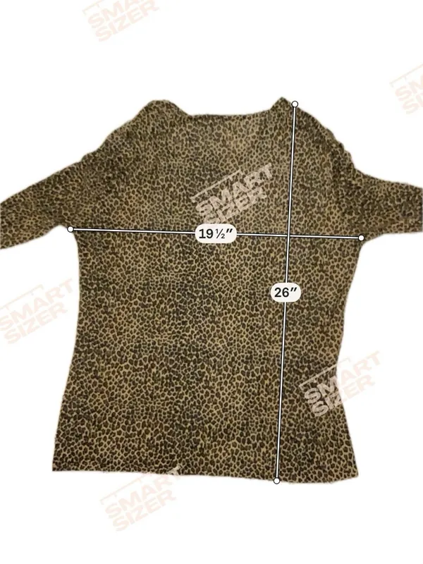 Y2K 2000s Women's Long Sleeve Cheetah Print Animal Lightweight Large Boat Neck - Image 2