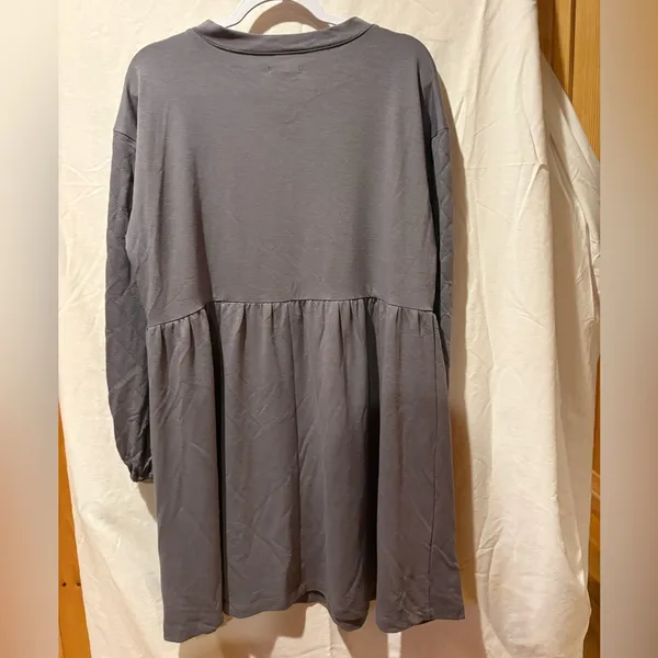 Maurices Gray Quilted Sleeves Sweatshirt Dress women’s L NWT - Image 3