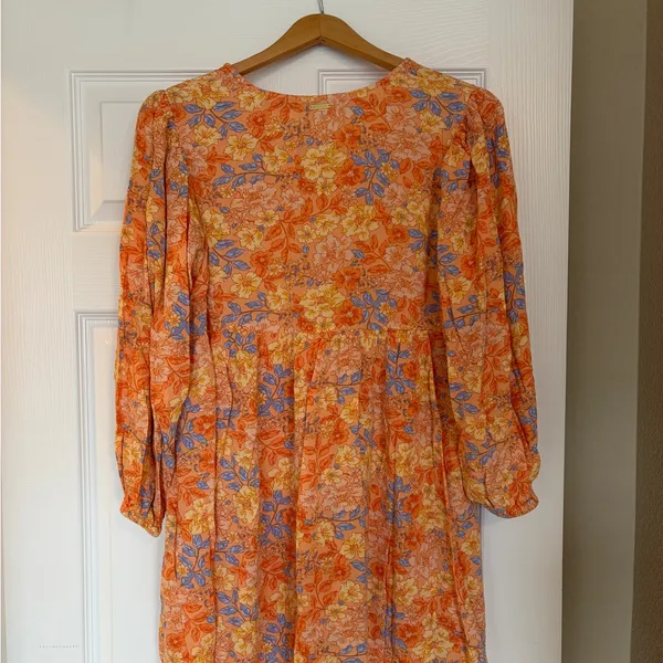 Billabong Mini Babydoll Dress Women’s Size Large Coquette Whimsical Floral X7 - Image 3