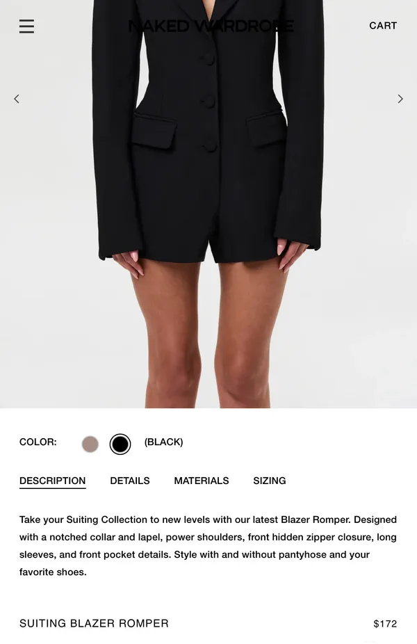Naked Wardrobe Romper Black - Image 3